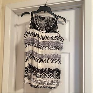 Express Black & White Dressy Tank Size S